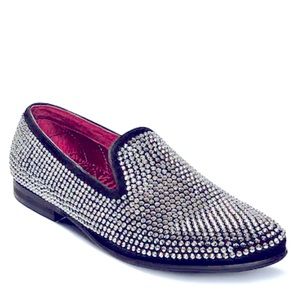 Mens STEVE MADDEN Caviarr rhinestone slip on shoes.